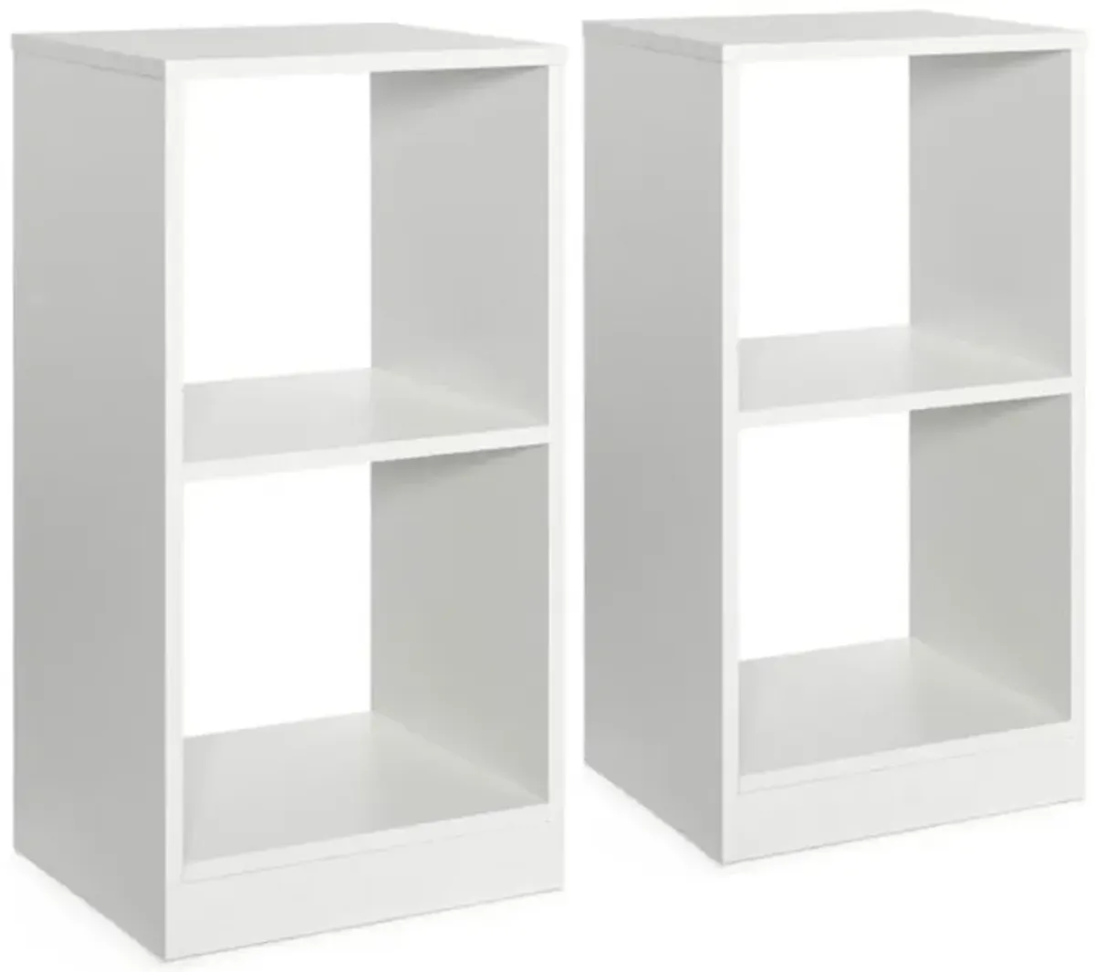 Hivvago 2 Pieces 2-tier Bookcase Set with Anti-toppling Device