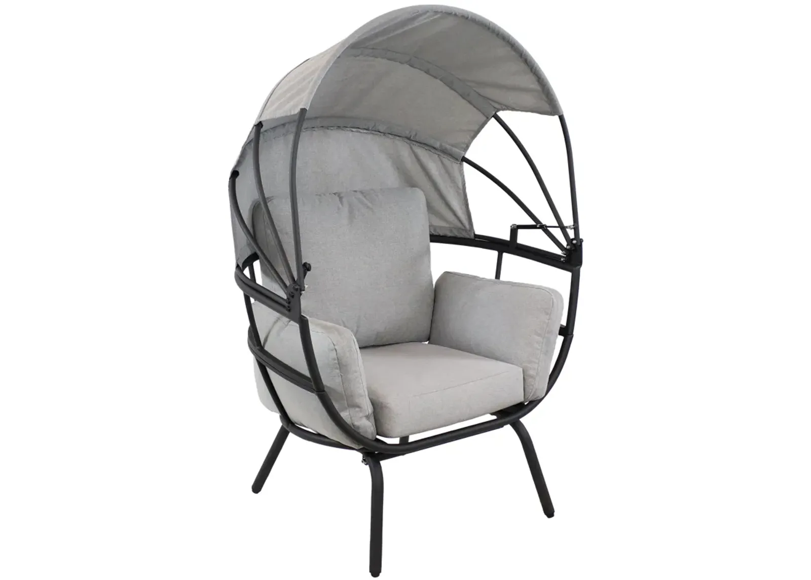 Sunnydaze Modern Luxury Wicker Lounge Chair with Retractable Shade