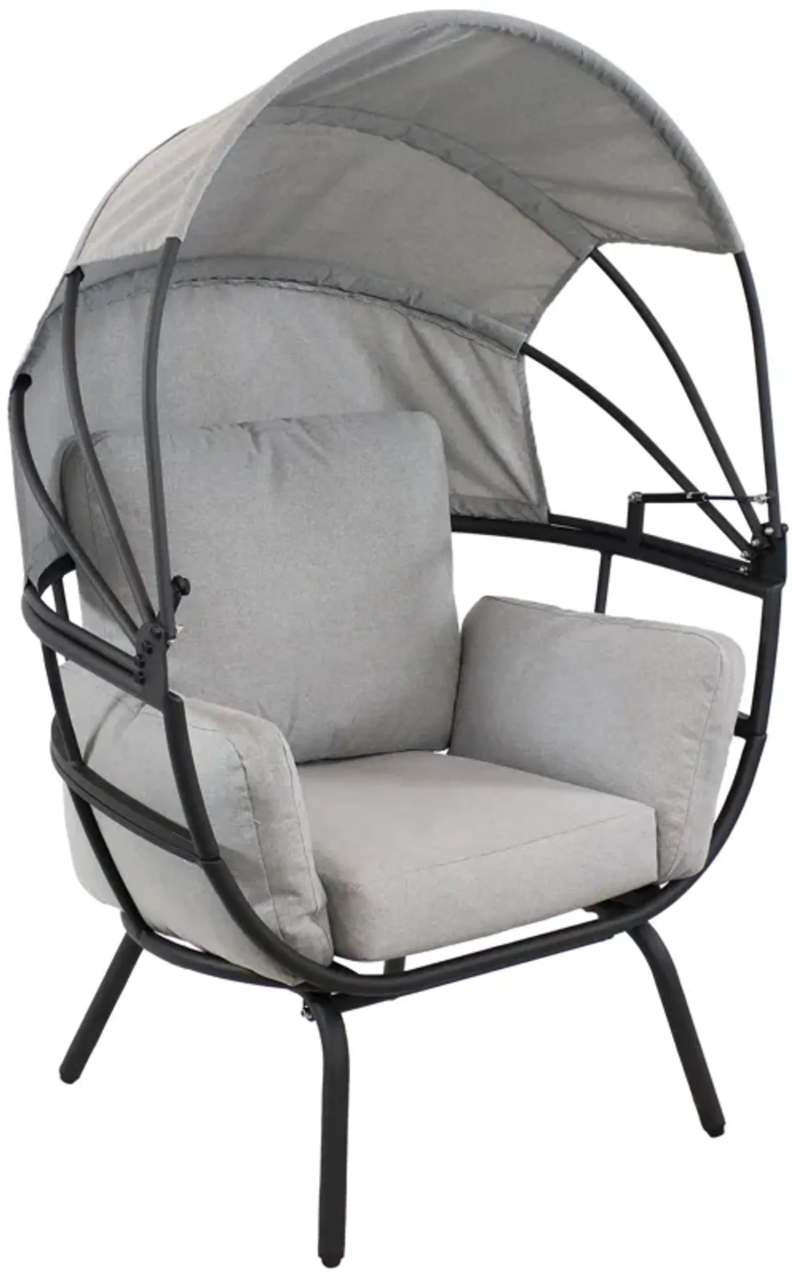 Sunnydaze Modern Luxury Wicker Lounge Chair with Retractable Shade