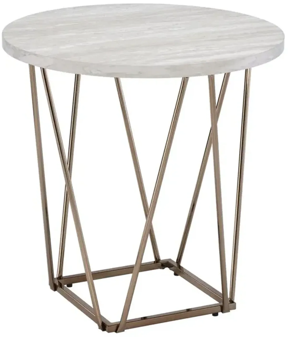 Rowyn Faux Marble Top End Table