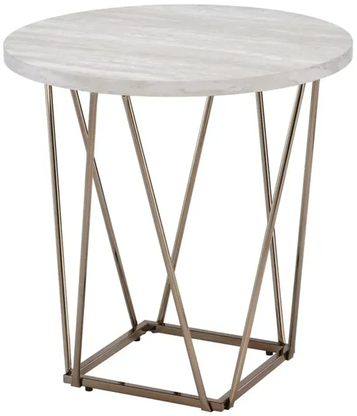 Rowyn Faux Marble Top End Table