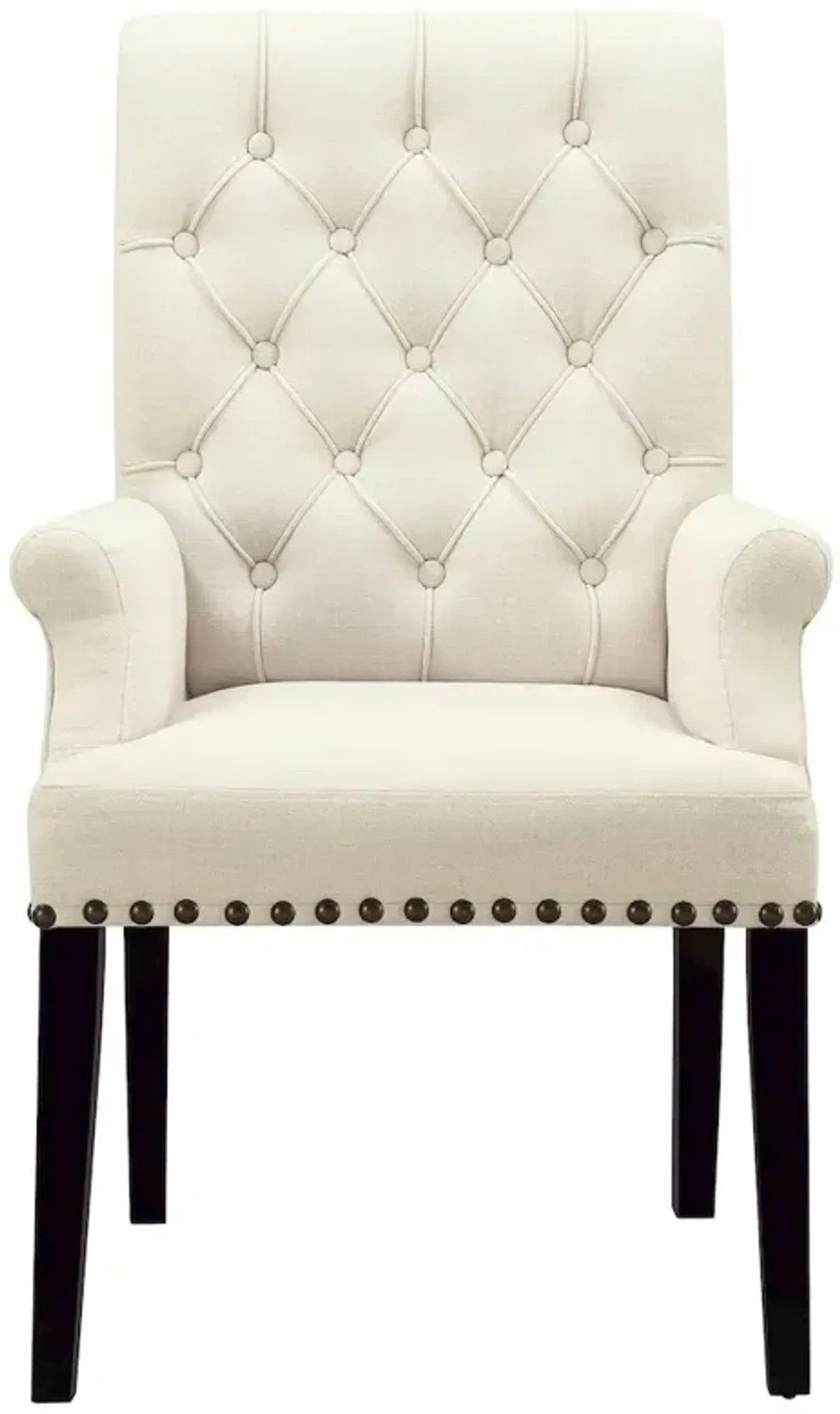 Alana Fabric Upholstered Dining Arm Chair Beige