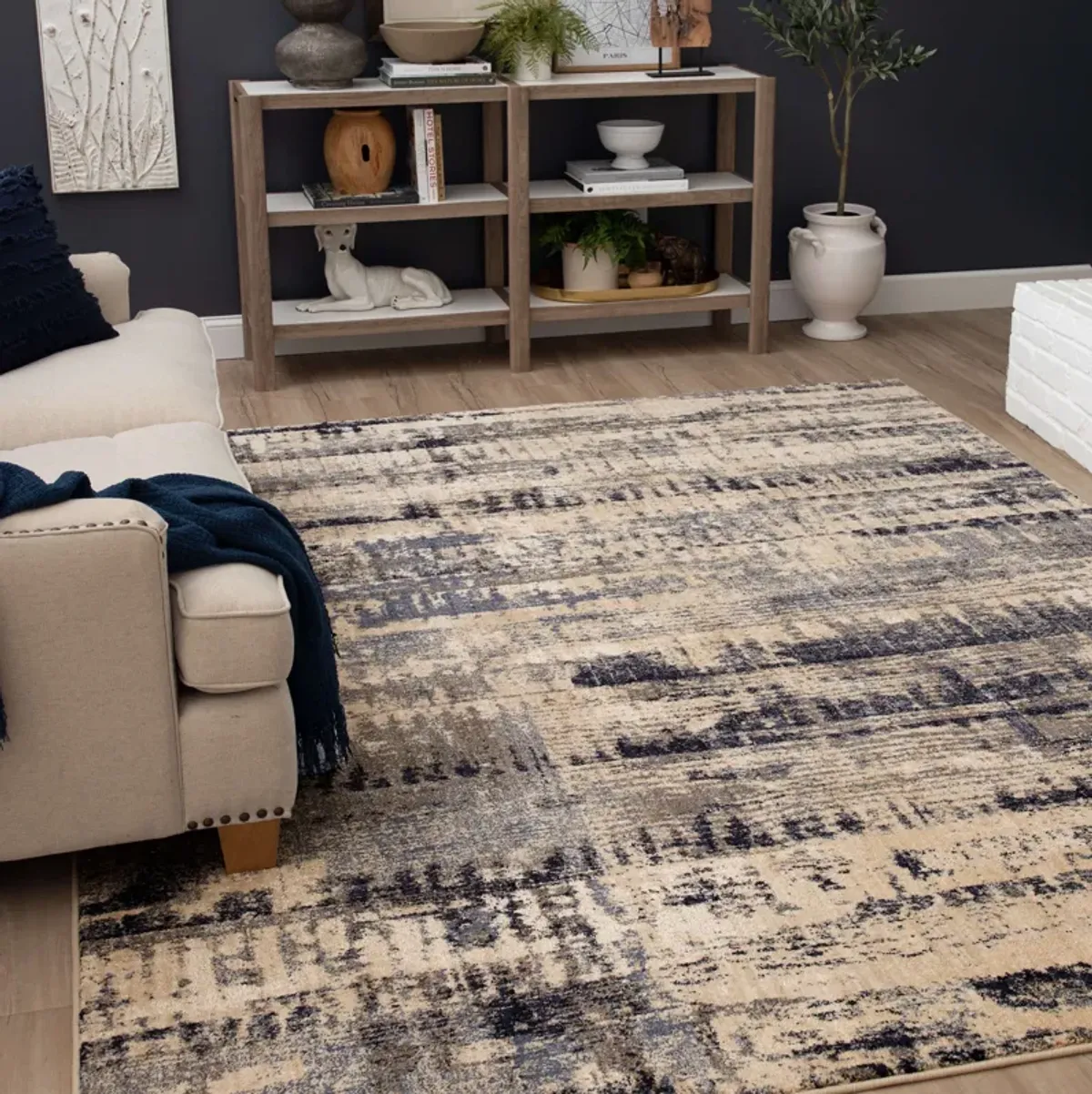 Vanguard by Drew & Jonathan Home Ephemeral Ink Blue 2' 4" X 7' 10" Rug