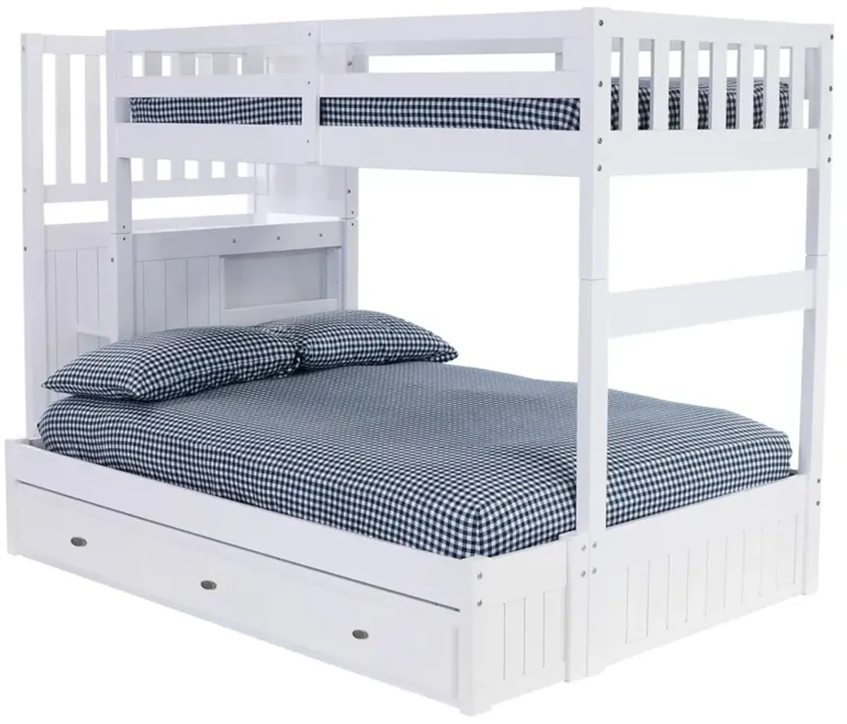 American Furniture Classics Mission Staircase Twin over Full Bunk Bed with Seven Drawers