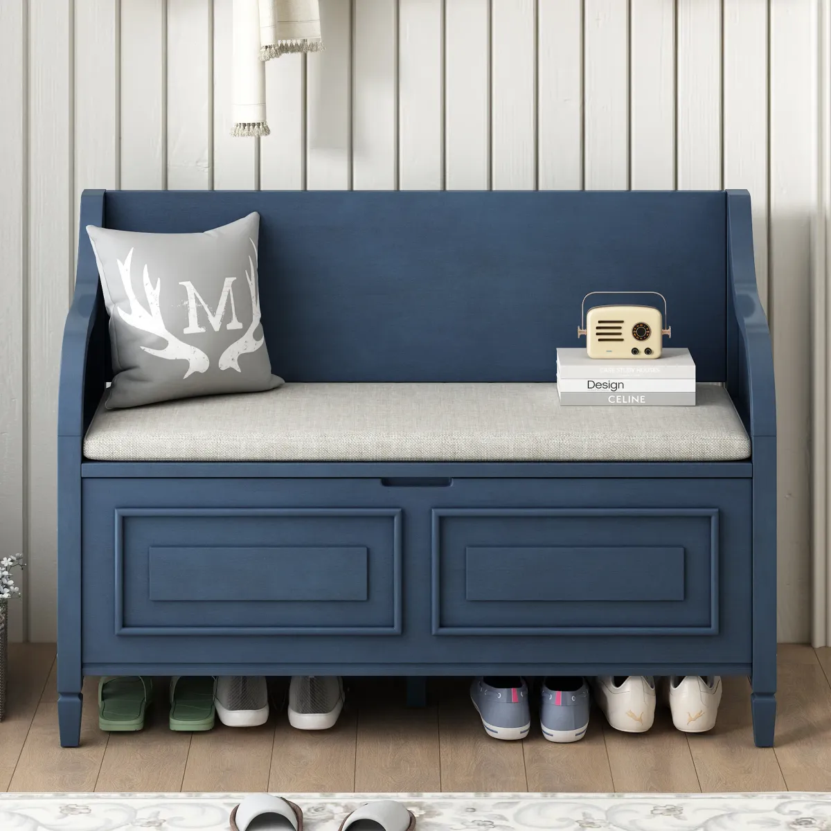 Merax Multifunctional Storage Bench with Safety Hinge