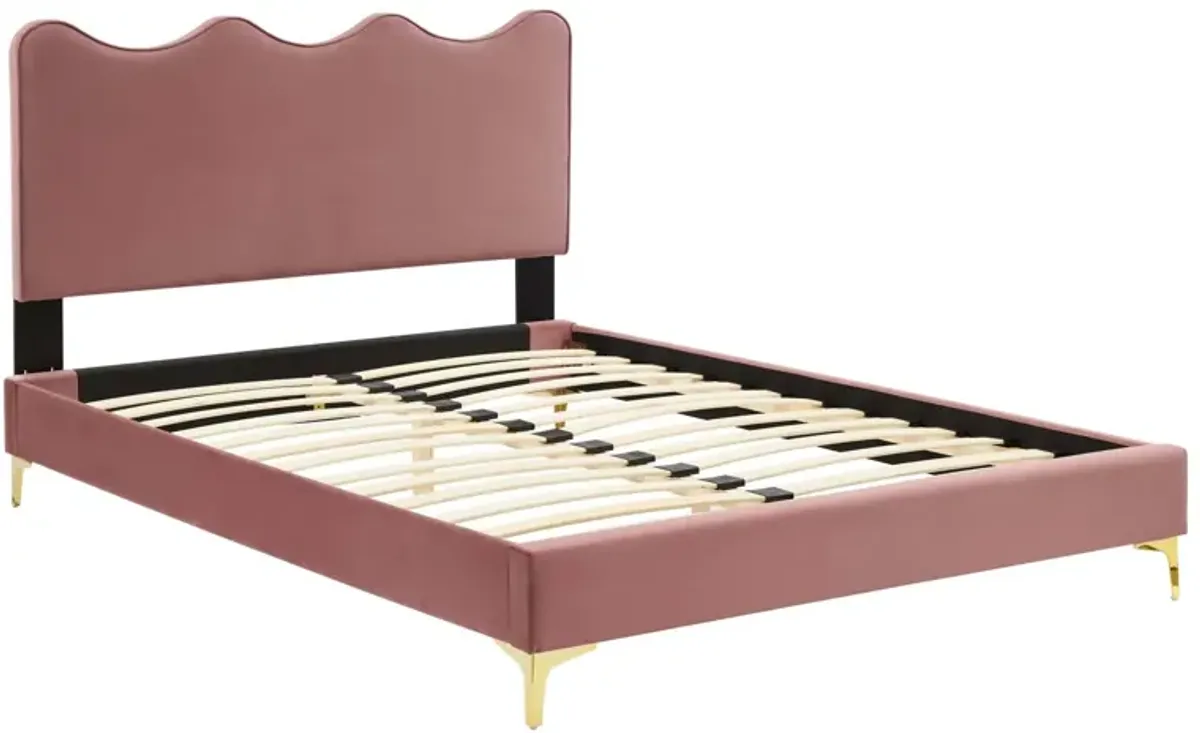 Modway - Current Performance Velvet Queen Platform Bed