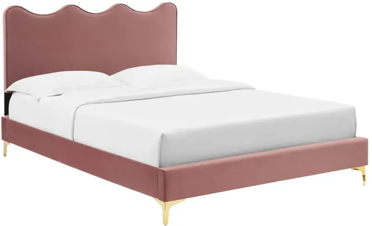 Modway - Current Performance Velvet Queen Platform Bed