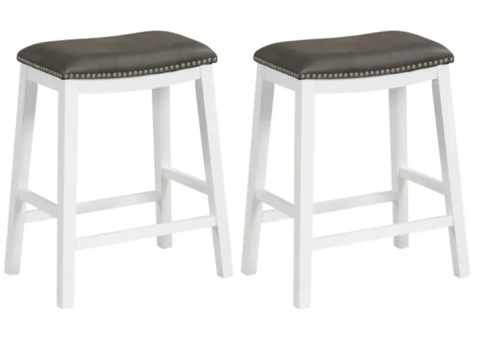 Hivvago 26 Inch Counter Height Bar Stool Set of 2 with Upholstered Seat