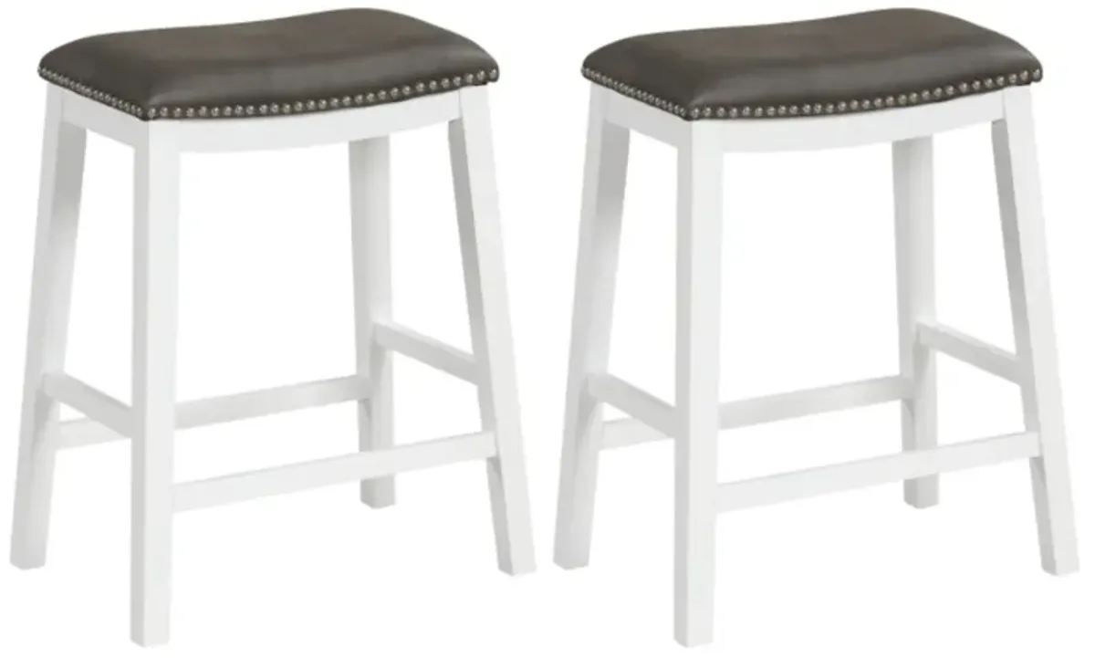 Hivvago 26 Inch Counter Height Bar Stool Set of 2 with Upholstered Seat