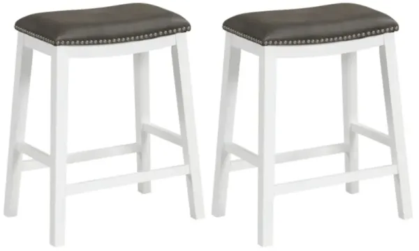 Hivvago 26 Inch Counter Height Bar Stool Set of 2 with Upholstered Seat