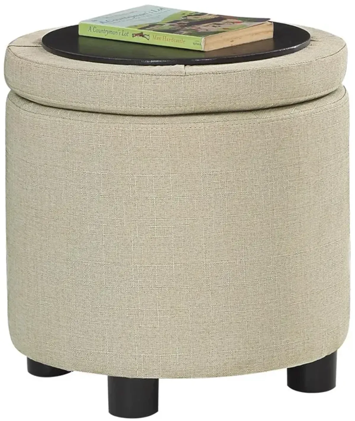 Convience Concept, Inc. Designs 4 Comfort Round Accent Storage Ottoman with Reversible Tray Lid