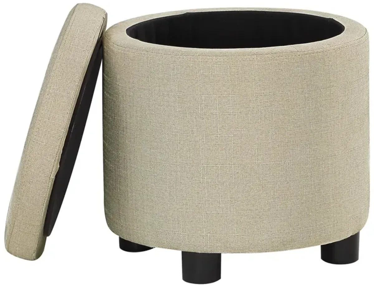 Convience Concept, Inc. Designs 4 Comfort Round Accent Storage Ottoman with Reversible Tray Lid