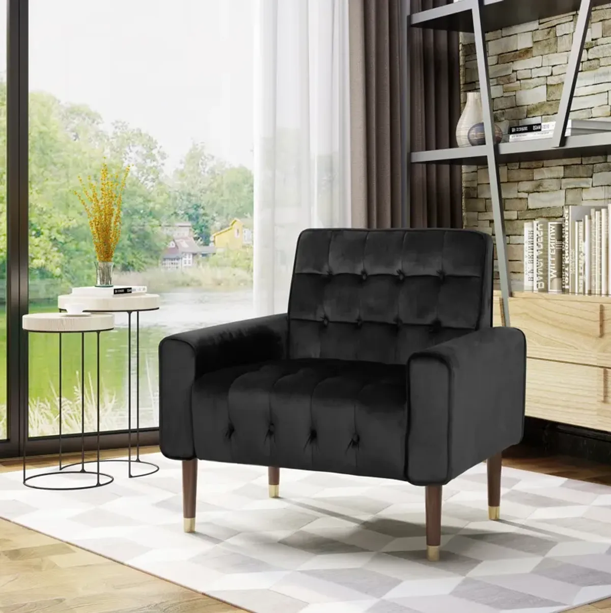 Merax Modern Arm Chair with Tufted Back