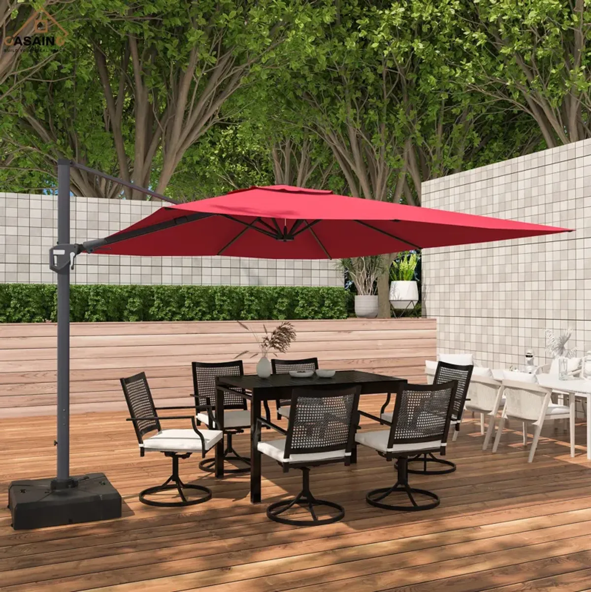 11FT Square Cantilever Patio Umbrella (without Umbrella Base).