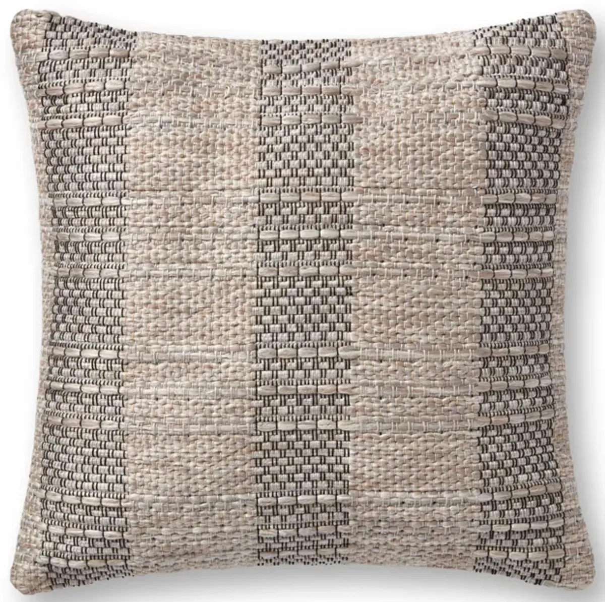 Coralie PAL0043 Taupe/Black 22''x22'' Polyester Pillow by Amber Lewis x Loloi