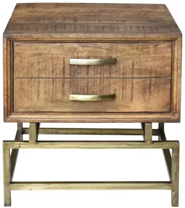 Mid-Century Goldbust 1-Drawer Side Table