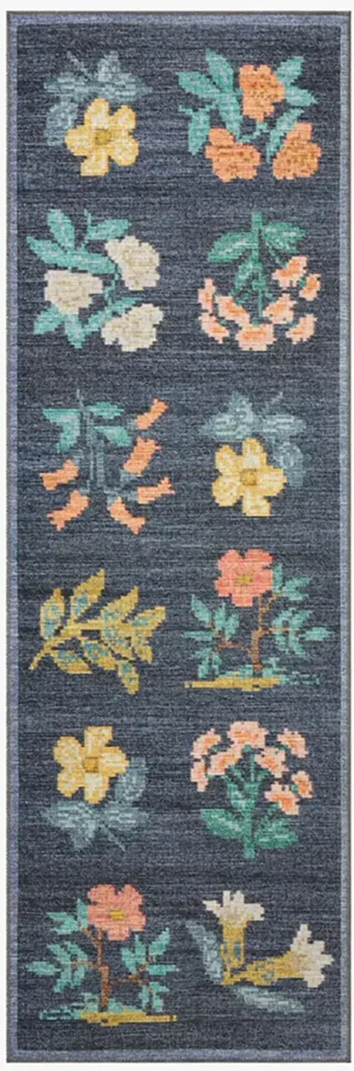 Rosa RSA-03 Navy 2''0" x 5''0" Rug by Rifle Paper Co.