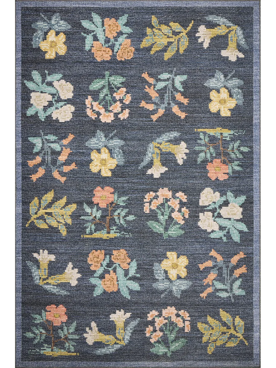 Rosa RSA-03 Navy 2''0" x 5''0" Rug by Rifle Paper Co.