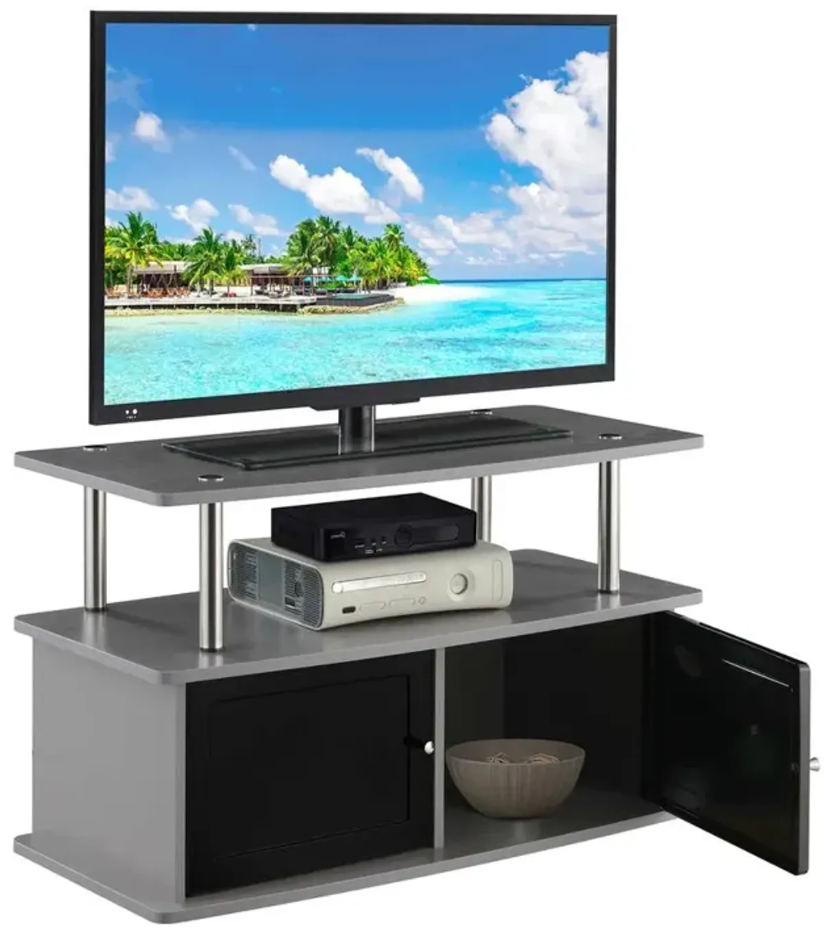 Convience Concept, Inc. TV Stand with 2 Storage Cabinets and Shelf for TVs up to 40 Inches
