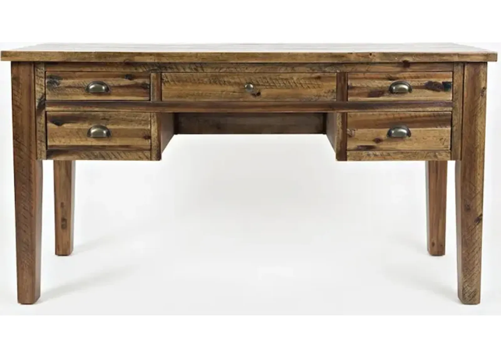 Jofran Artisan's Craft Rustic Farmhouse Distressed Acacia 5-Drawer Desk