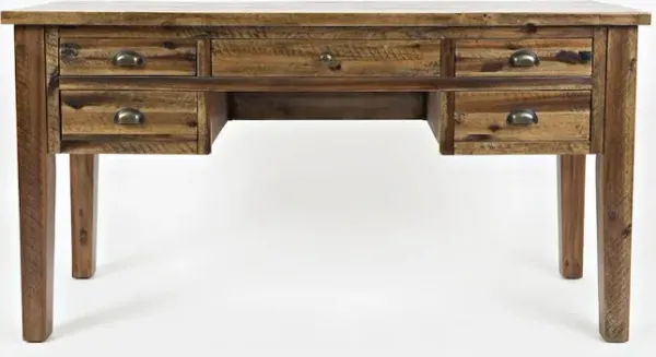 Jofran Artisan's Craft Rustic Farmhouse Distressed Acacia 5-Drawer Desk