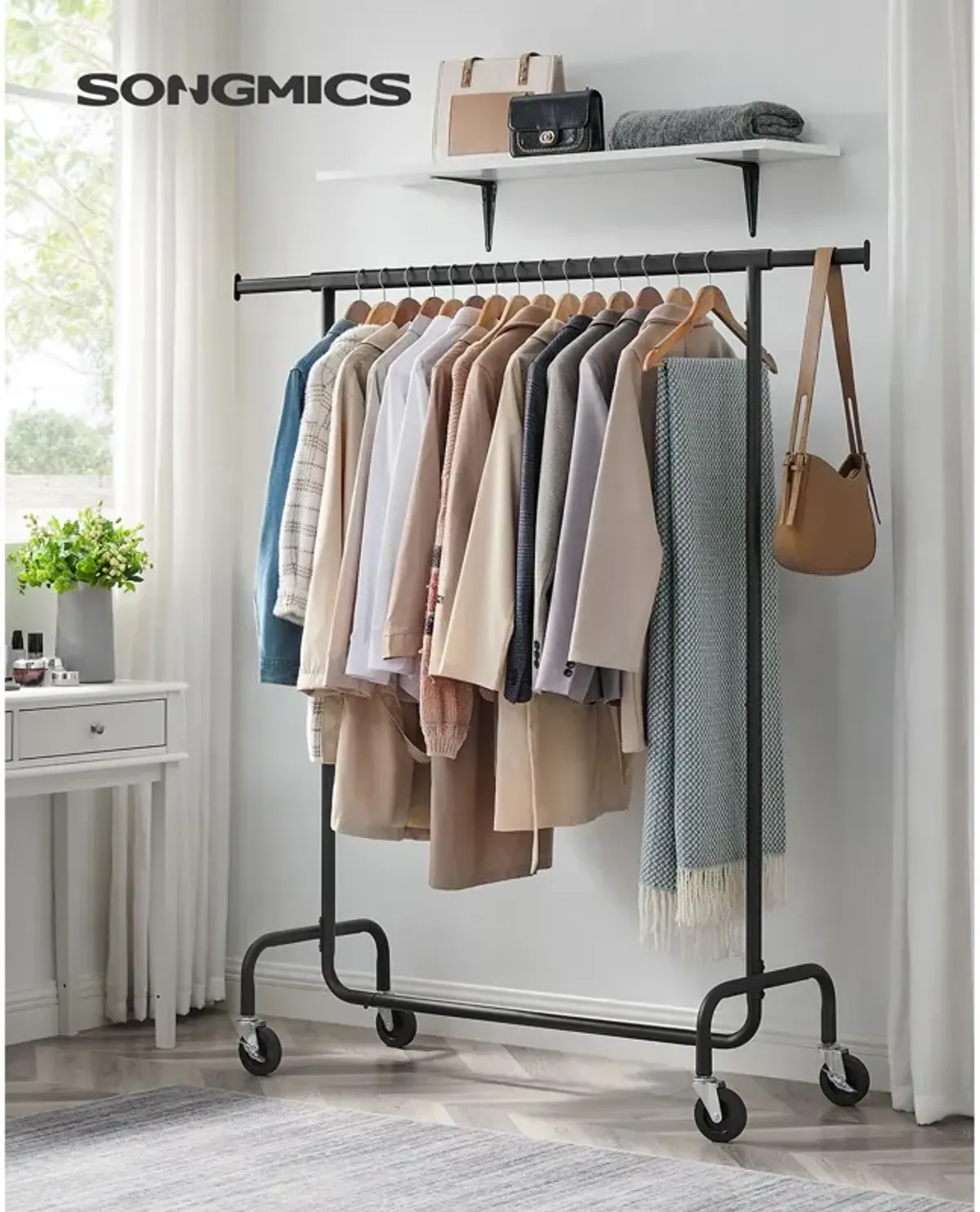 Heavy-Duty Clothes Rack with Extendable Hanging Rod