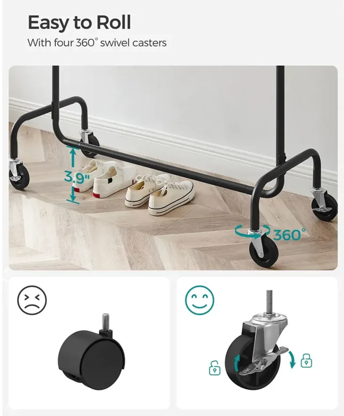 Heavy-Duty Clothes Rack with Extendable Hanging Rod