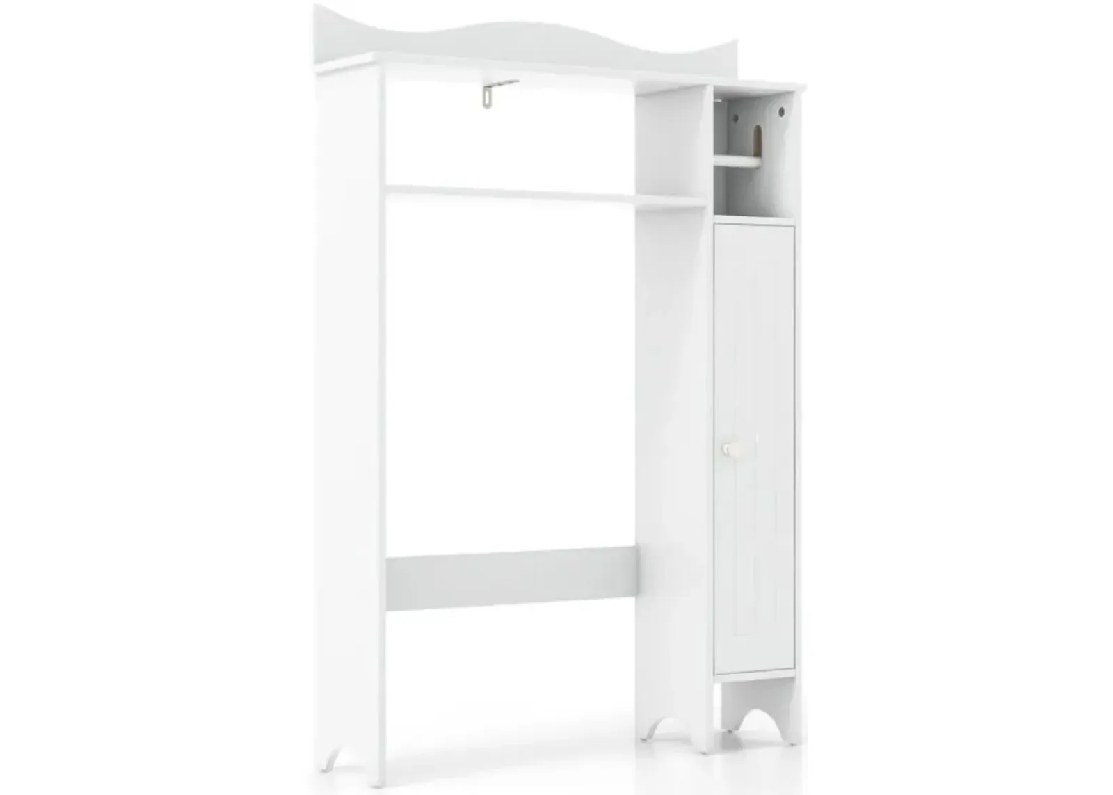 Hivvago Wood Over the Toilet Bathroom Space Saver with Paper Holder and Shelf-White