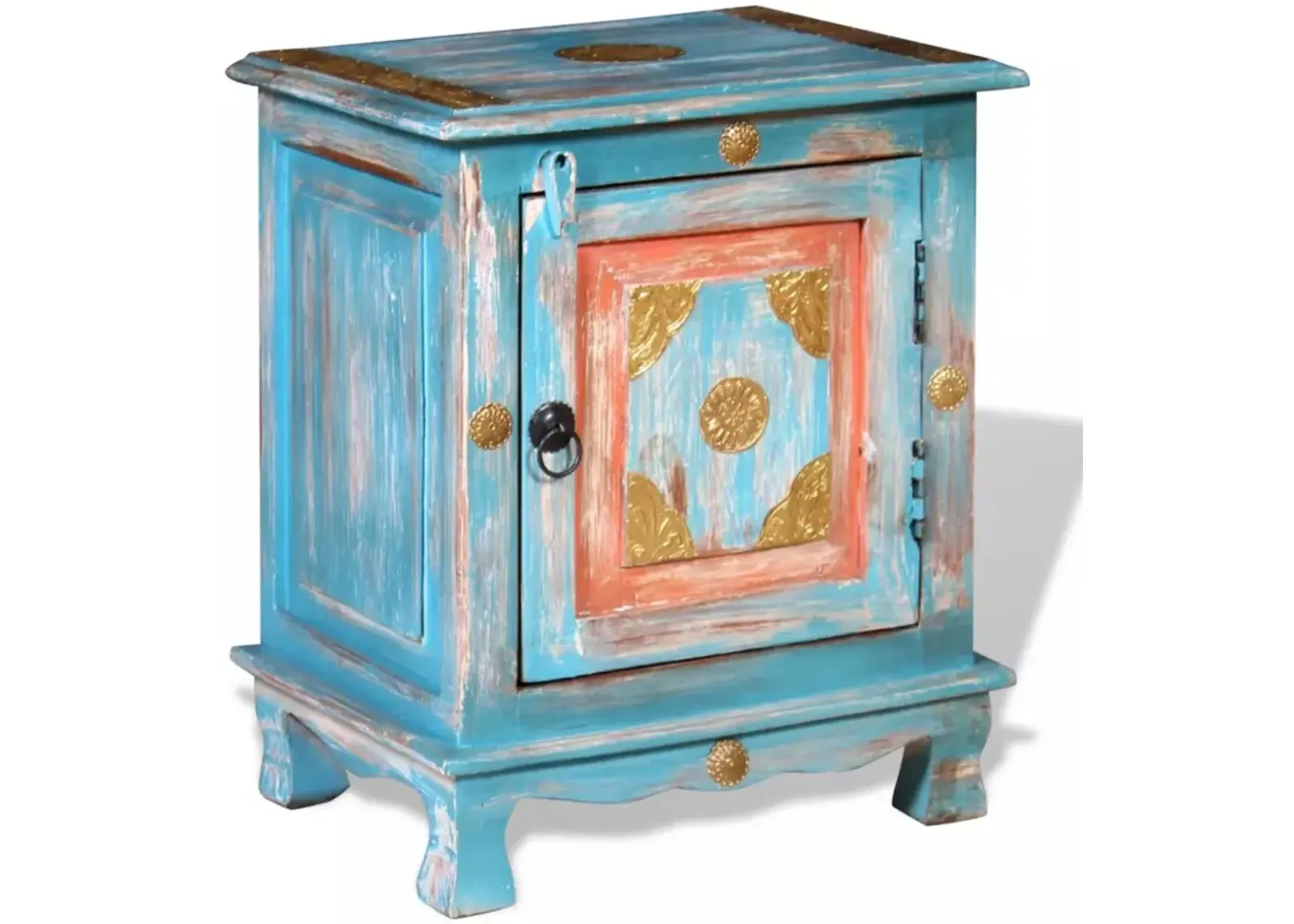 vidaXL Nightstand Solid Mango Wood Blue