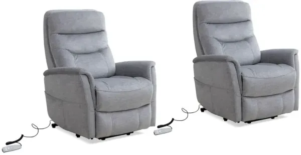 Capri Silver Power Lift Recliner with Articulating Headrest Two Pack