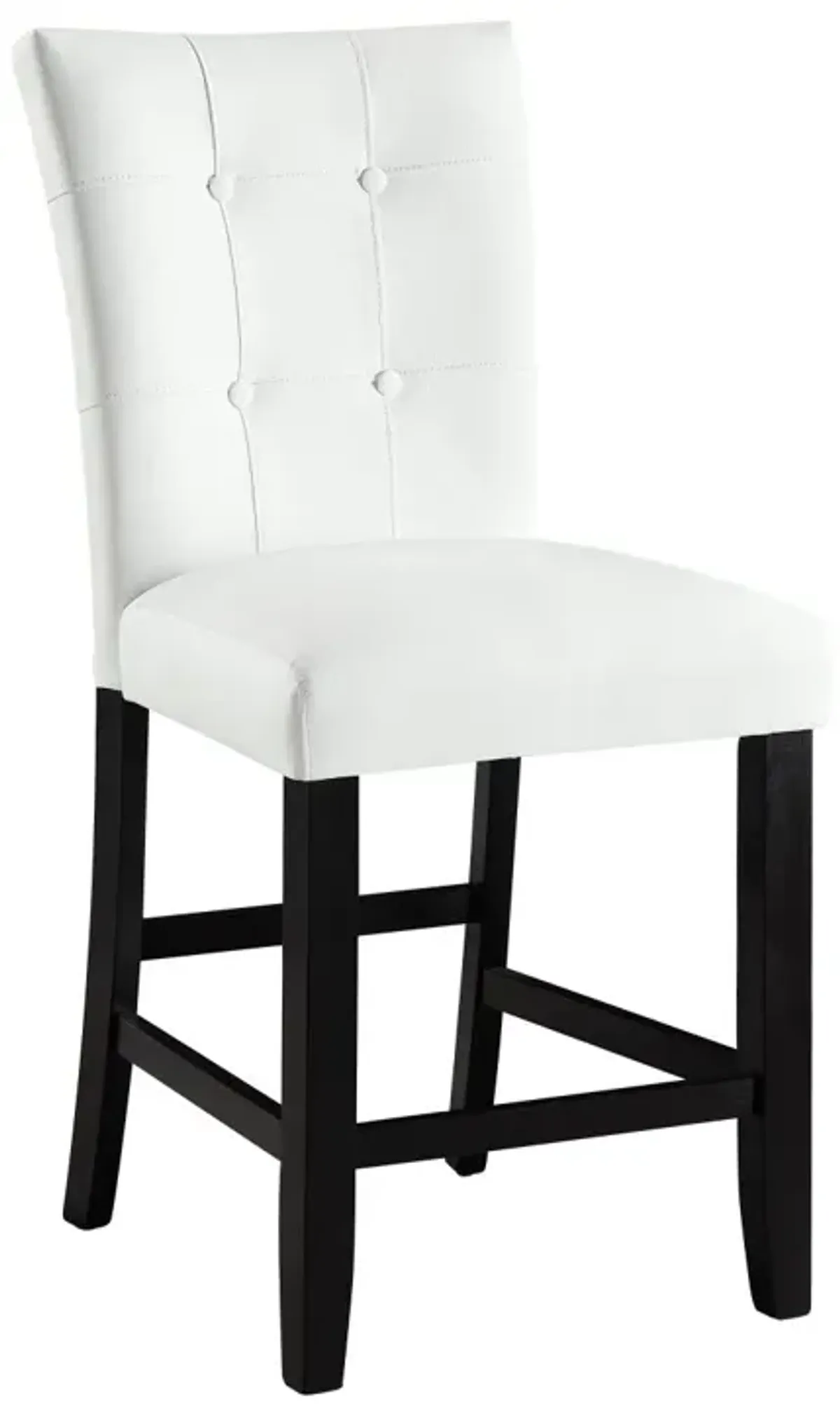 Hussein Counter Height Chair White PU & Black Finish