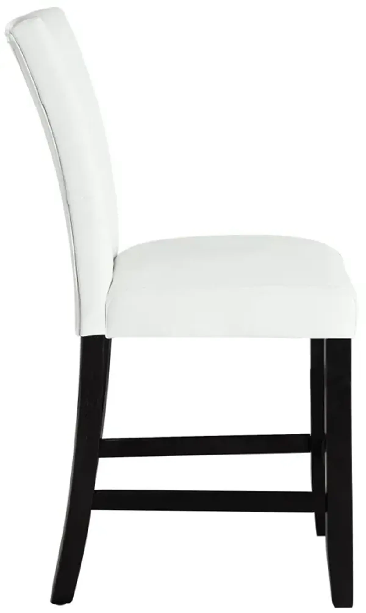 Hussein Counter Height Chair White PU & Black Finish