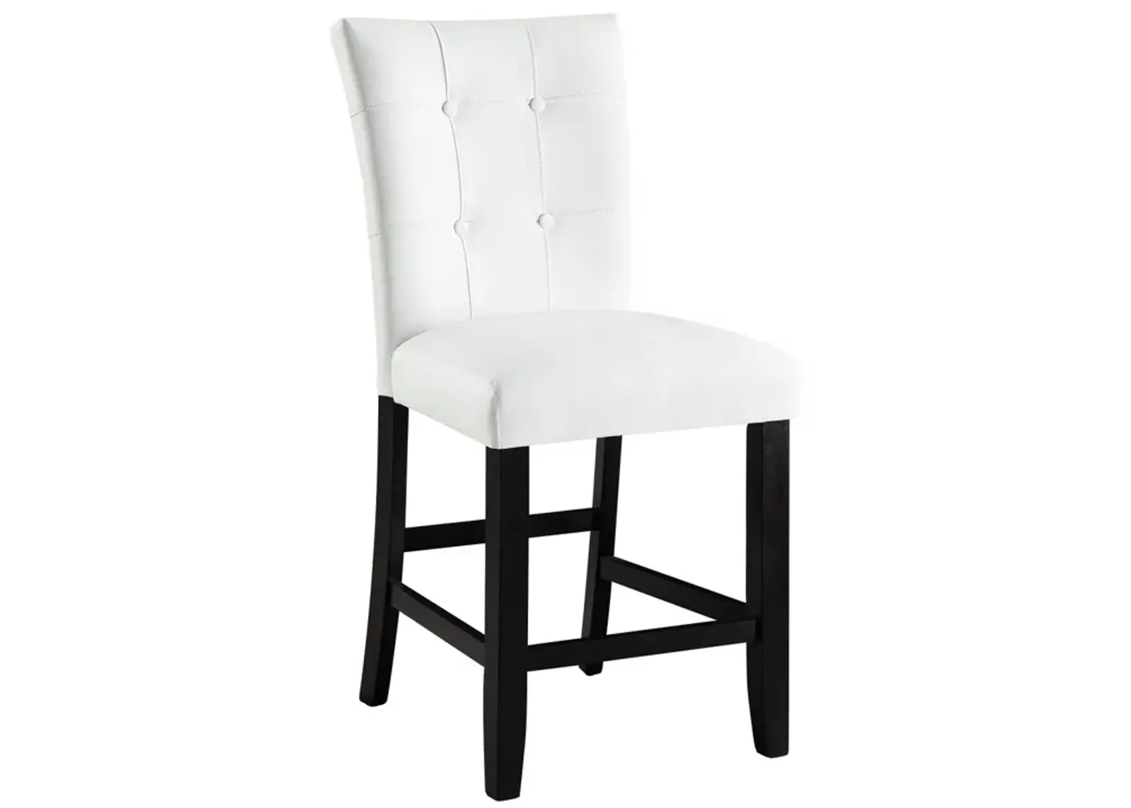 Hussein Counter Height Chair White PU & Black Finish