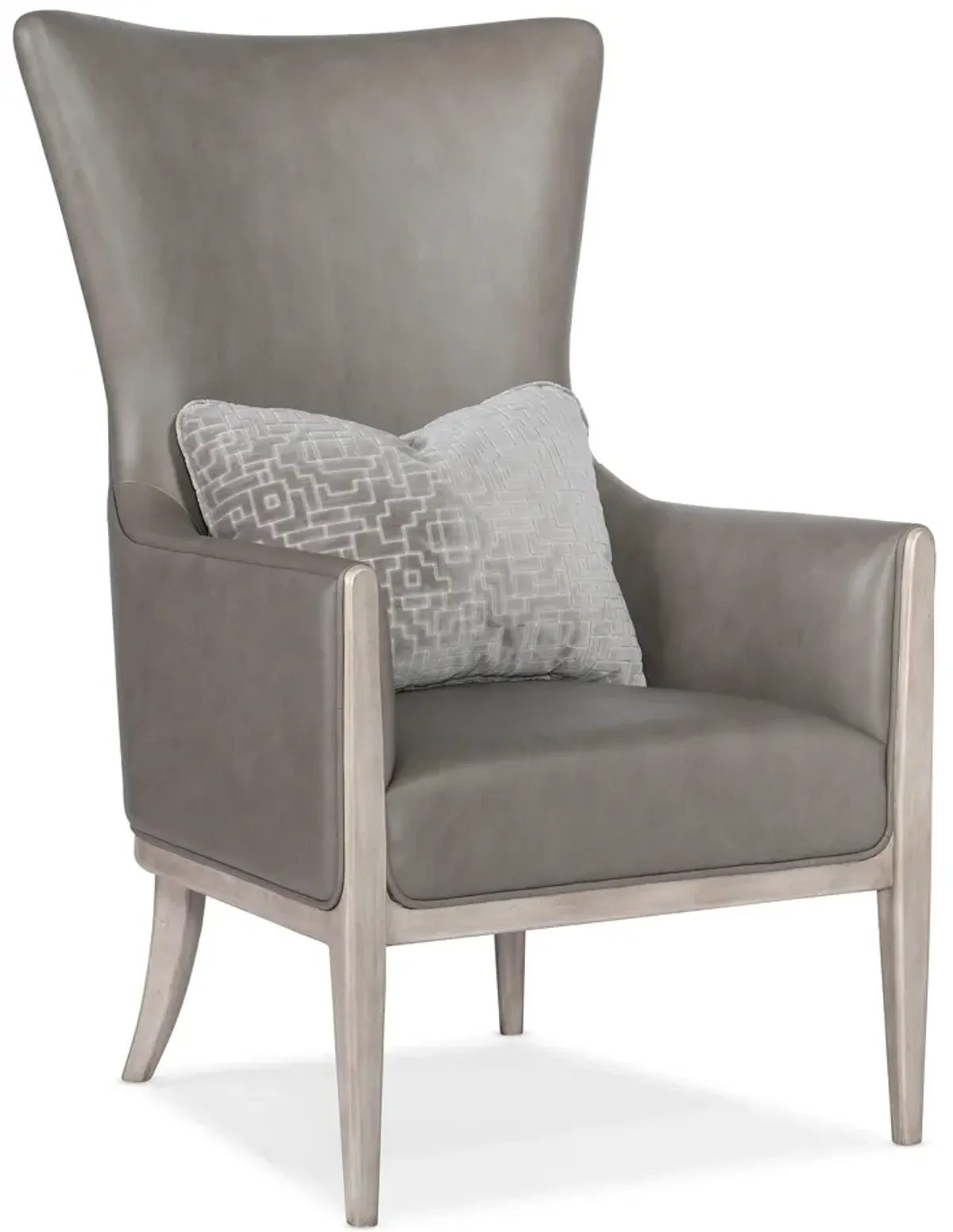 Kyndall Club Chair in Grey with Accent Pillow