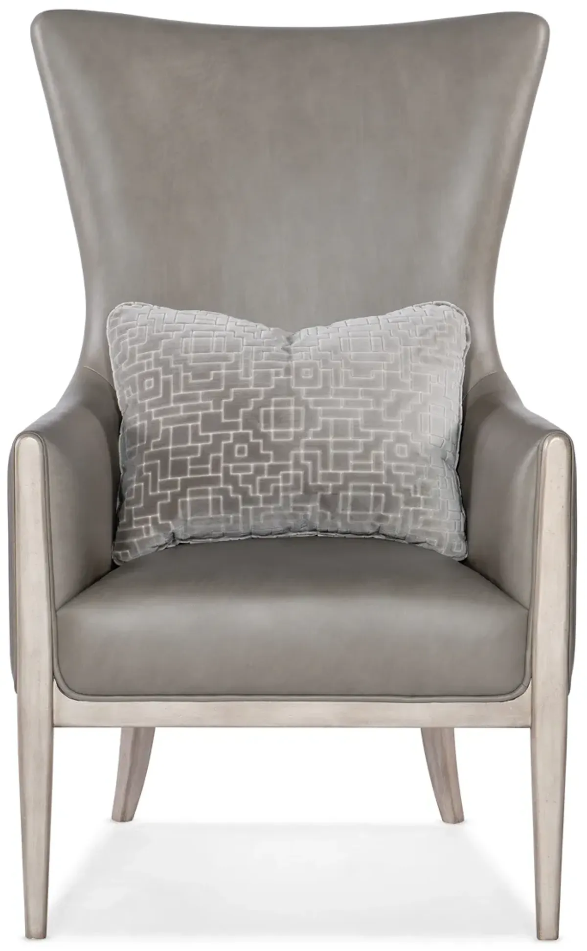 Kyndall Club Chair in Grey with Accent Pillow