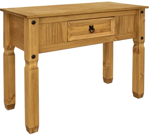 Sunnydaze Solid Pine Console Table with Drawer - 29 in - Light Brown