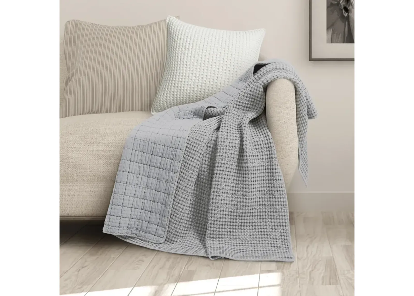 Mills Waffle Quilted Throw - Levtex Home