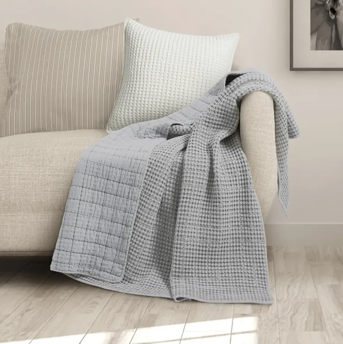 Mills Waffle Quilted Throw - Levtex Home