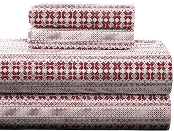 Pointehaven 180 GSM 100% Cotton Northwoods Printed Flannel Deep Pocket 4 pc Sheet Set, California King