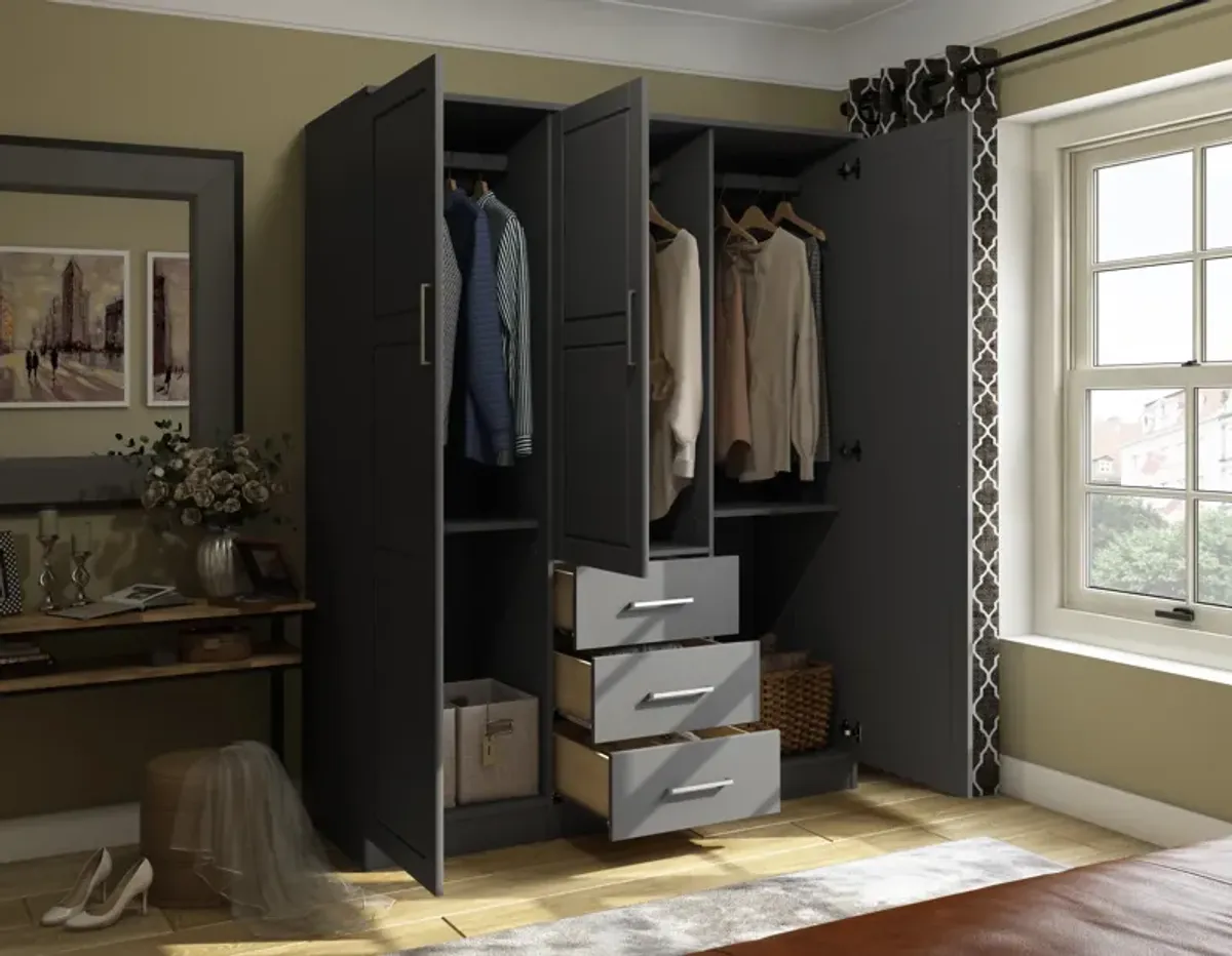 100% Solid Wood Cosmo 3-Door Wardrobe