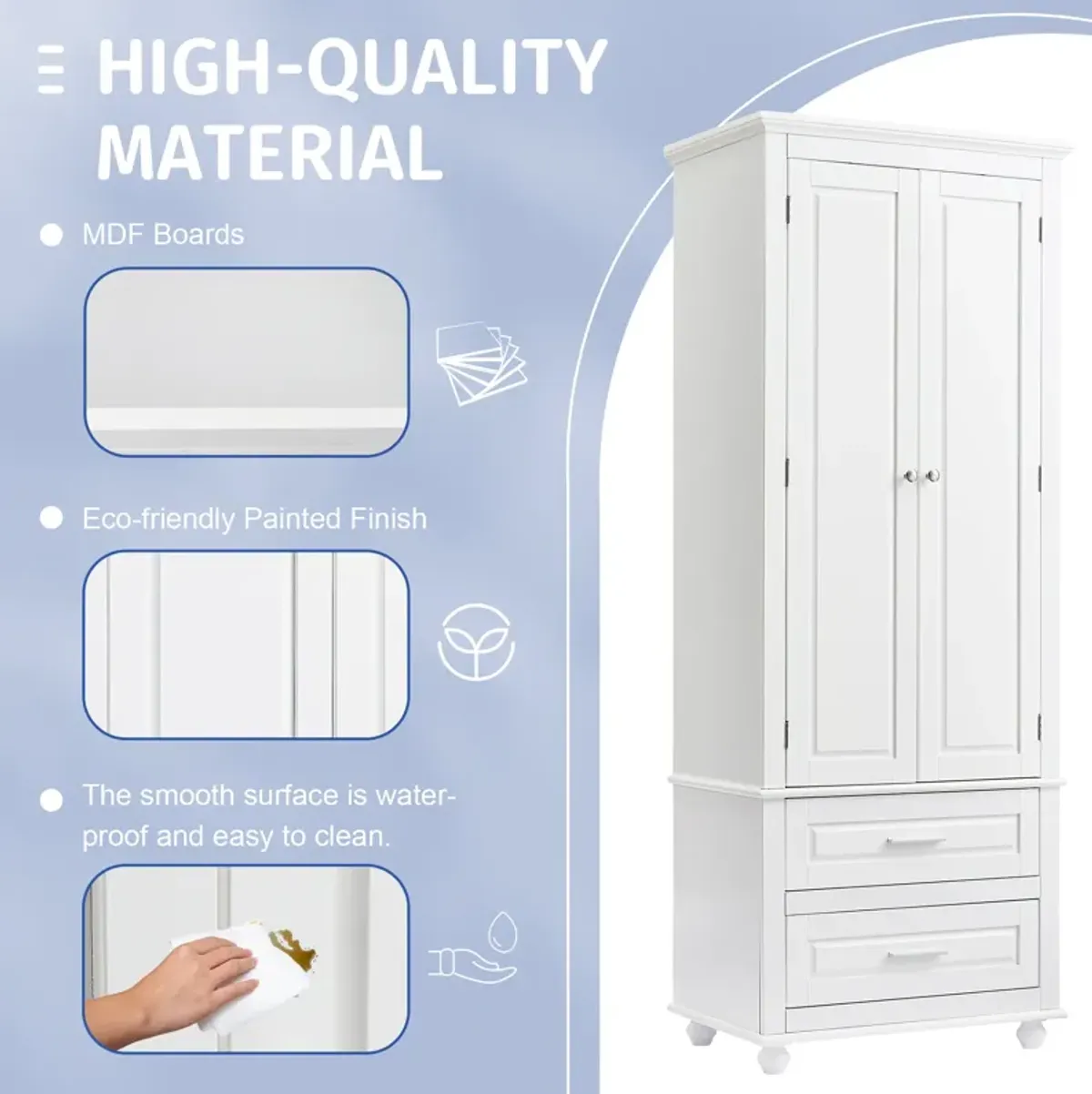 Merax Storage Cabinet with Two Drawers for Bathroom