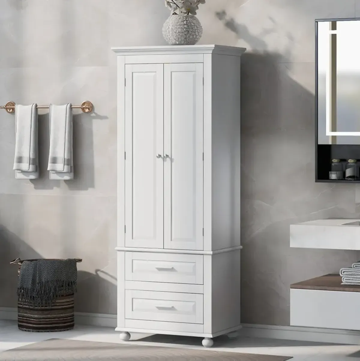 Merax Storage Cabinet with Two Drawers for Bathroom