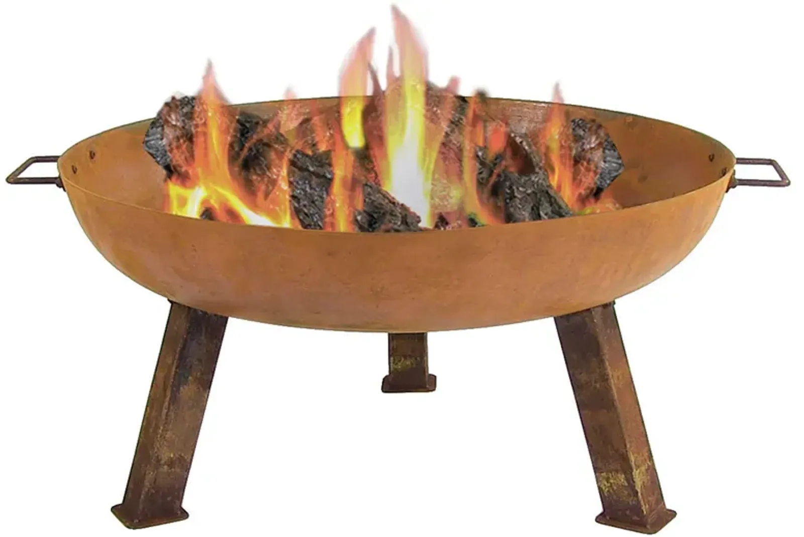 Sunnydaze Rustic Cast Iron Wood-Burning Fire Pit with Handles