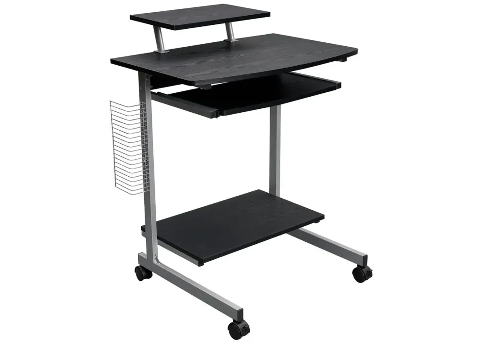 Techni Mobili Compact Computer Cart With Storage . Color: Espresso