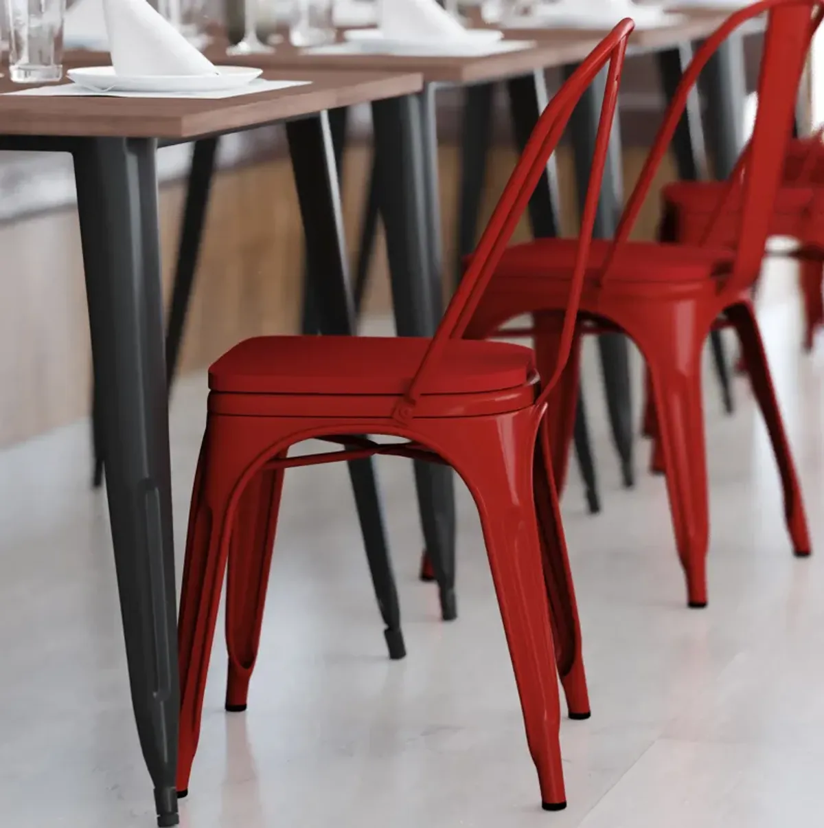 Metal Colorful Restaurant Chairs