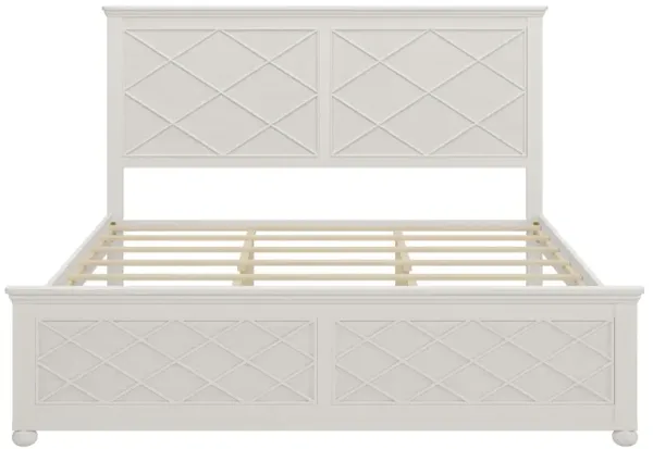 Merax Farmhouse Solid Wood Platform Bed Frame