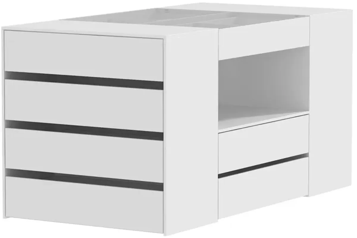 FUFU&GAGA Modern Dresser with Spacious Drawers and Organizer Trays (62" W x 31.5" H x 31.5" D),White