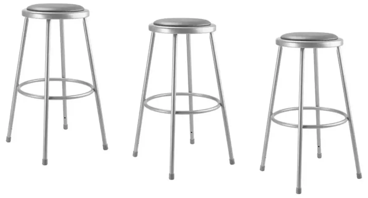 NPS® 30"Heavy Duty Vinyl Padded Steel Stool, Grey