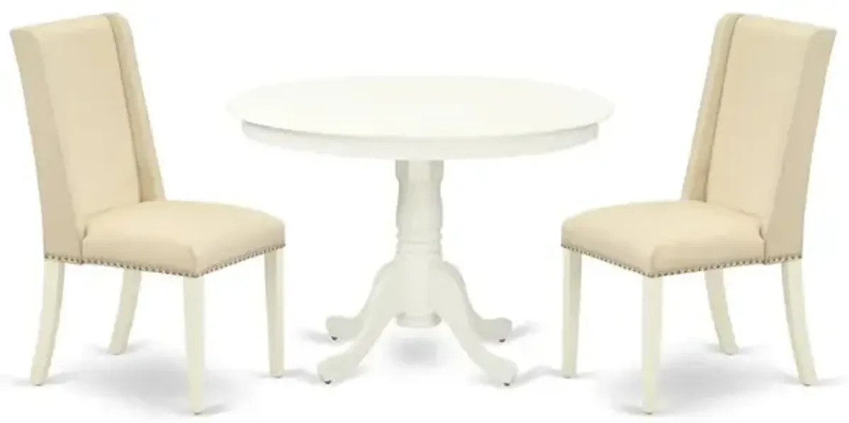 Dining Room Set Linen White, HLFL3-LWH-01