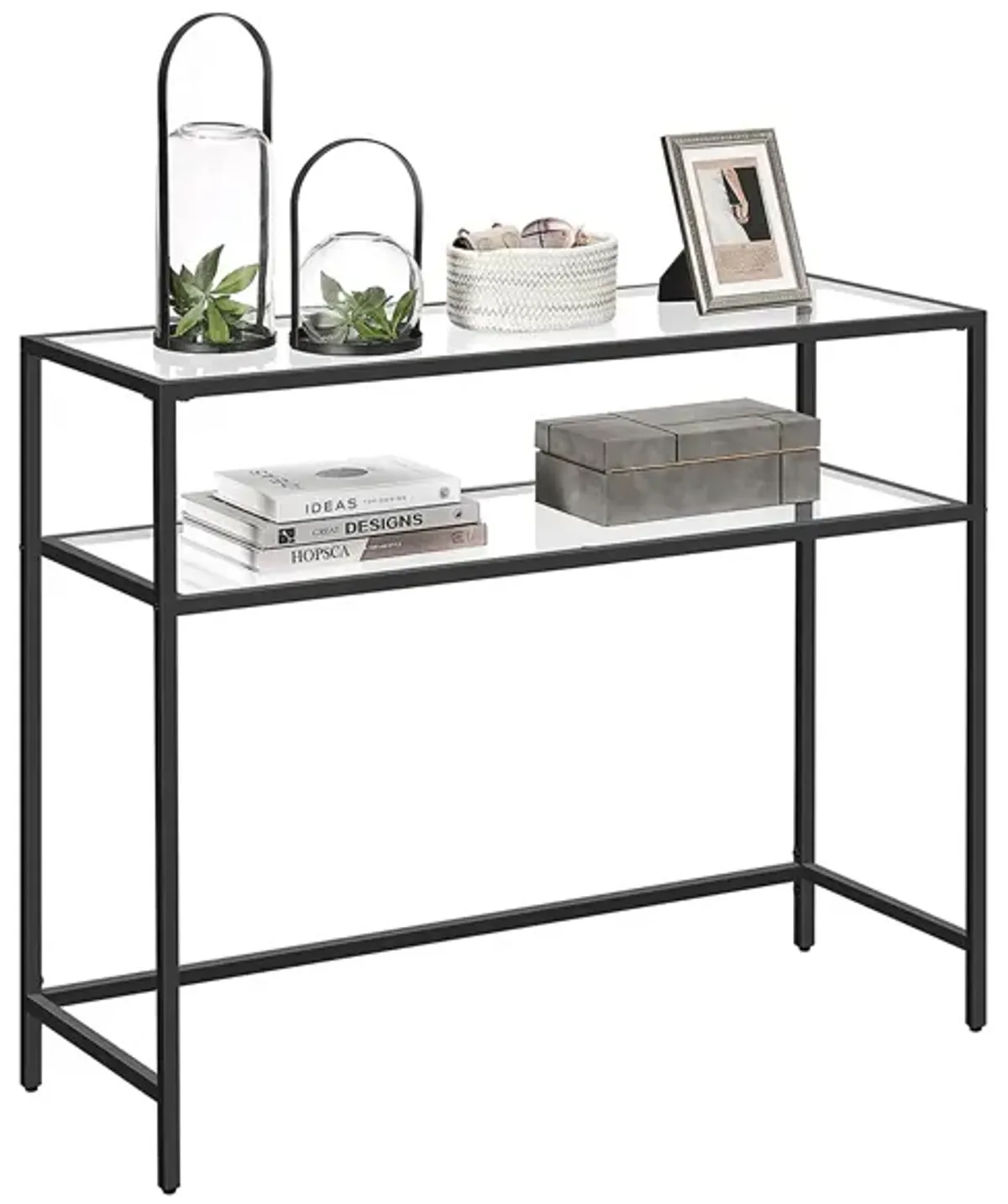 Elegant Modern Console Table with Tempered Glass - Versatile for Entryways